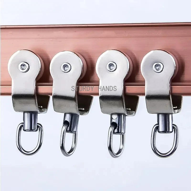 Curtain Curtain - 30Pcs aluminum alloy track pulley straight