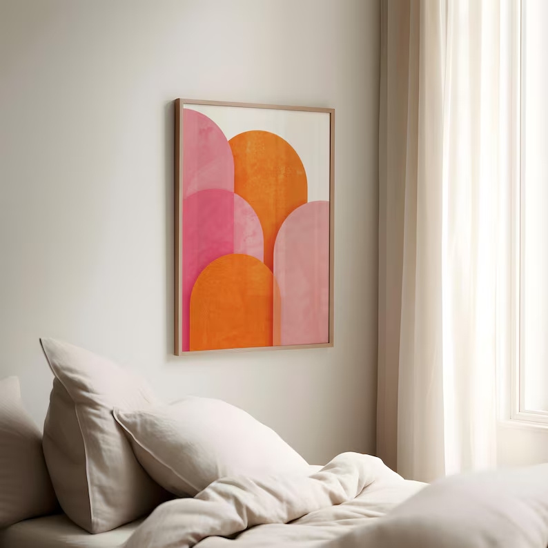 Modern Abstract Colorful Pink  - Interior Design Living Room review and price