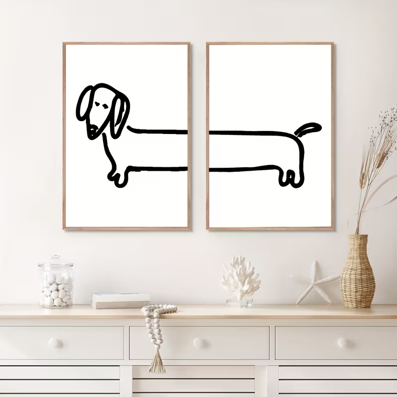 2PCS Modern Dachshund  Funny D - Interior Design Living Room review and price