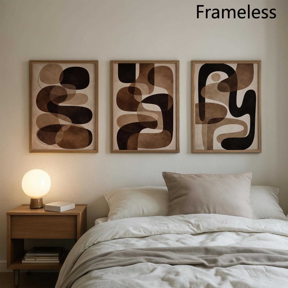 2D Flat 3pcs Japandi Brown Bei - Abstract Canvas Set review and price