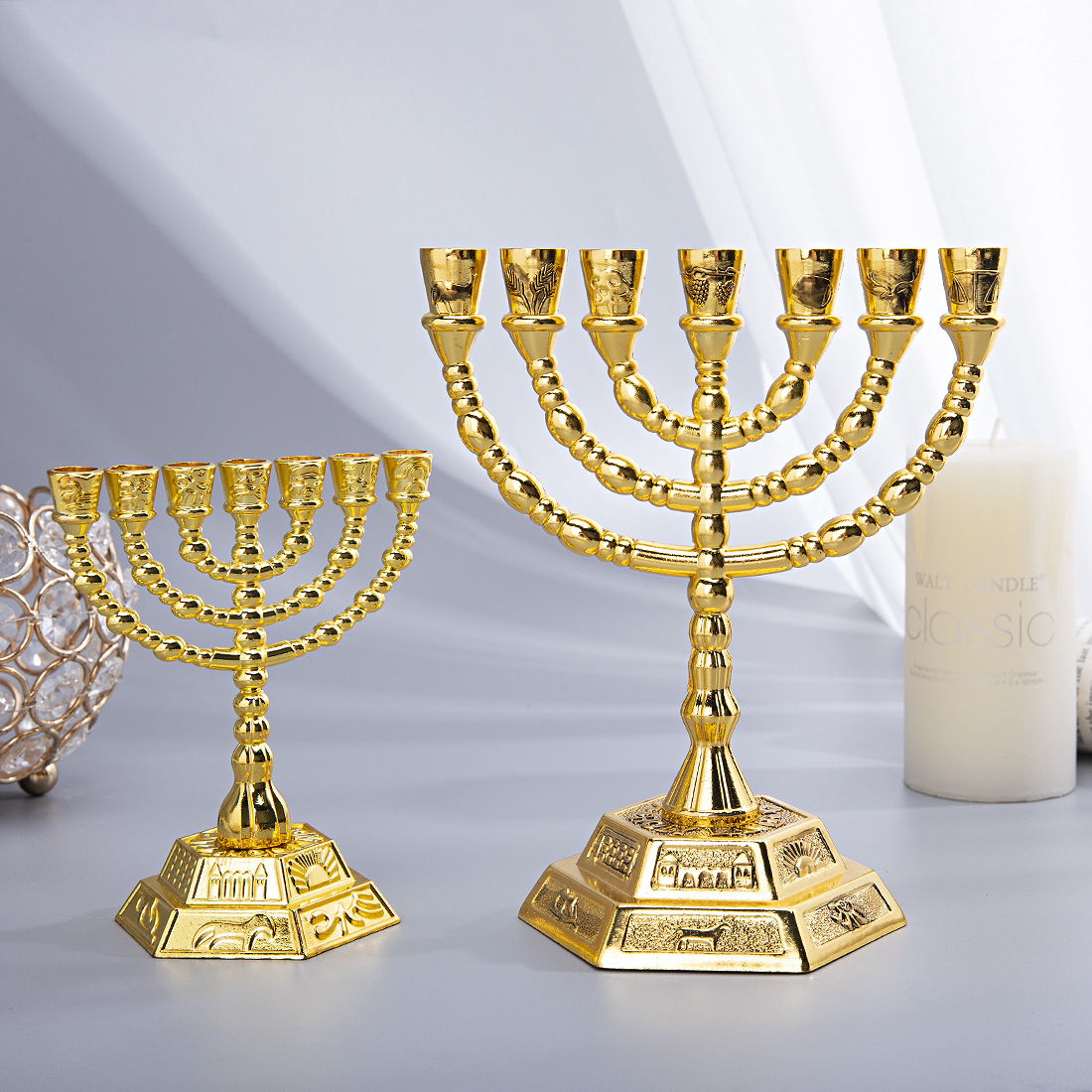 7 Branch Menorah Jewish Home D - Candle Holder Decor review and price