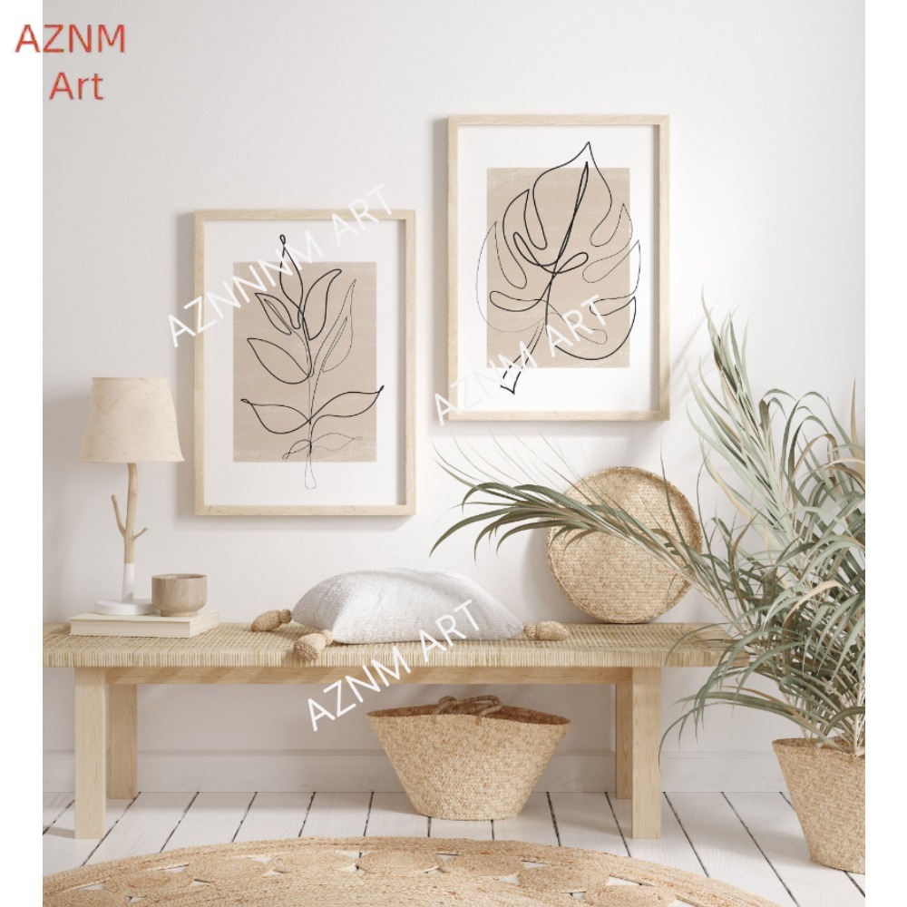 1/2Pcs Botanical Line Art Prin - Abstract Canvas Set review and price
