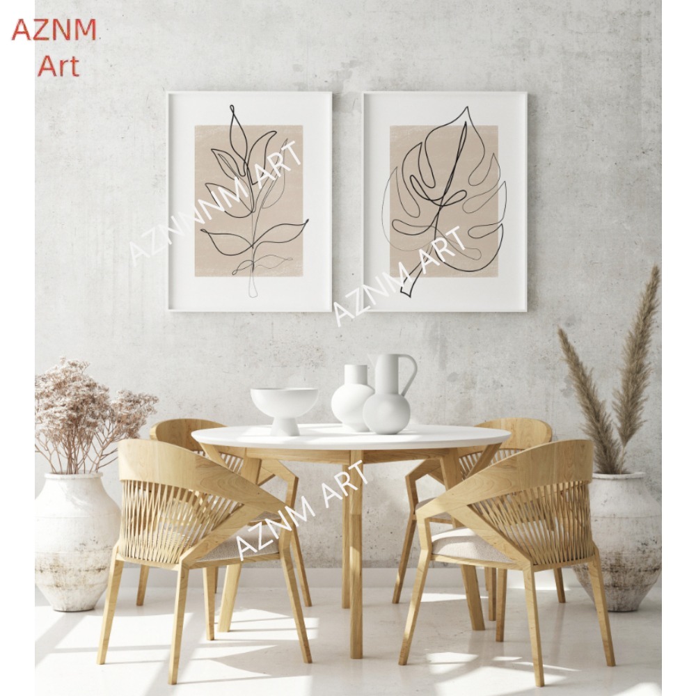 1/2Pcs Botanical Line Art Prin - Abstract Canvas Set review and price