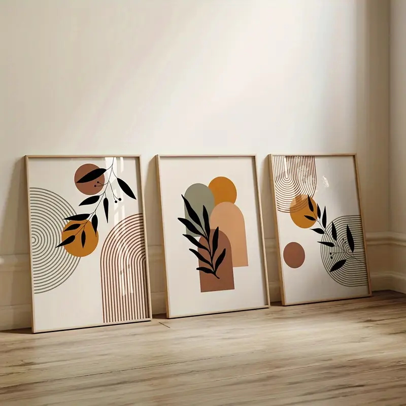 3pcs Bohemian-style Plant Geom - Abstract Canvas Set review and price